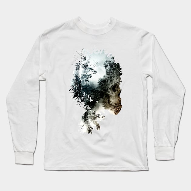 Skull Metamorphosis Long Sleeve T-Shirt by rizapeker